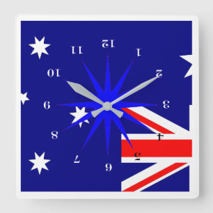 Unten unter (für unsere Freunde in Australien) Quadratische Wanduhr