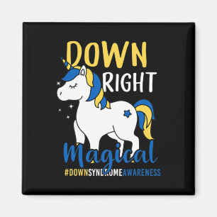 Unten Zauberhafte Unicorn-Down-Syndrom Bewusstsein Magnet