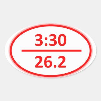 Unter 3:30 Uhr für einen Marathon Ovaler Aufkleber