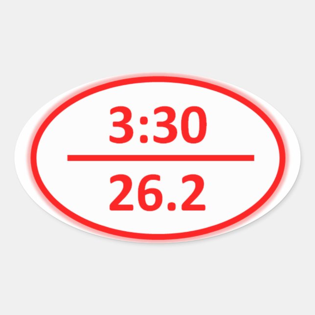 Unter 3:30 Uhr für einen Marathon Ovaler Aufkleber (Vorderseite)