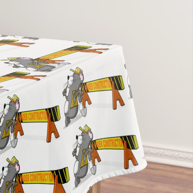 Unter "Banner Rectangle of Construction Worker" Tischdecke (Beispiel)