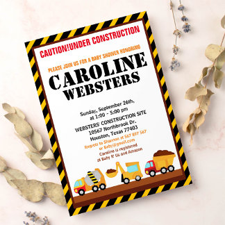 UNTER BAU Baby Shower Party Einladung