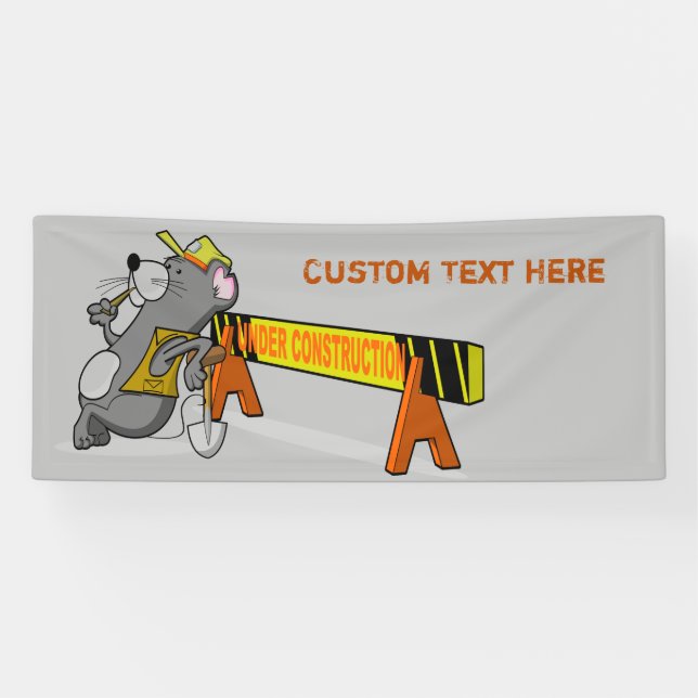Unter Bauart Niedlicher Cartoon Maus personalisier Banner (Horizontal)