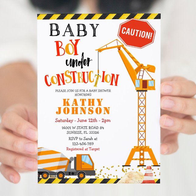 Unter Bauboy Baby Shower Einladung (Von Creator hochgeladen)