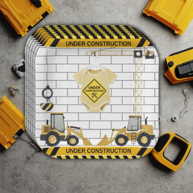 Unter Baugewerbekleidung Babydusche Pappteller (Von Creator hochgeladen)