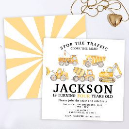Unter Baustellen Trucks Geburtstagsjunge Einladung