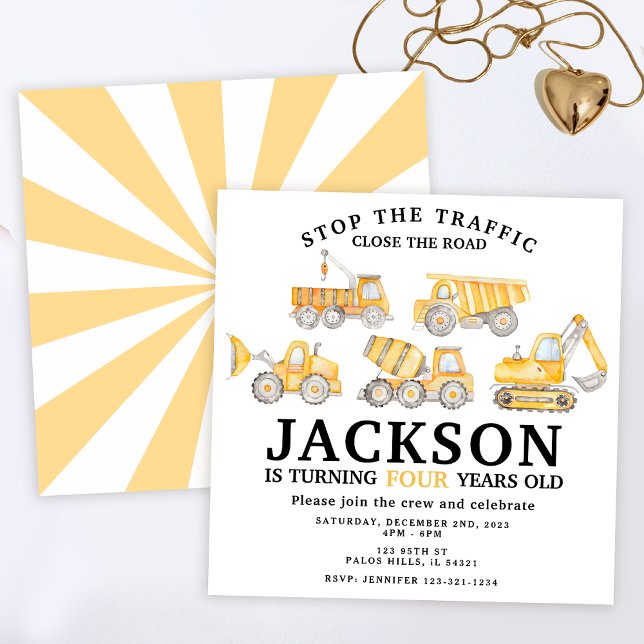 Unter Baustellen Trucks Geburtstagsjunge Einladung (Von Creator hochgeladen)
