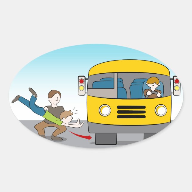 unter Bus geworfen Ovaler Aufkleber (Vorderseite)