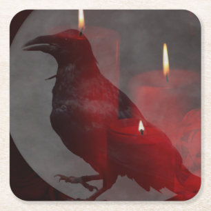 "Unter deinem Zauber in Rot" Rechteckiger Pappuntersetzer