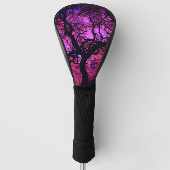 Unter dem Baum in Rosa/Lila Golf Headcover (Vorderseite)