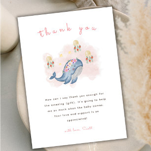 Unter dem Bild Sweet Whale Floral Baby Shower Dankeskarte