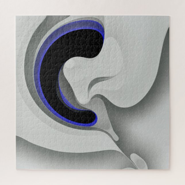 Unter dem Blau: Abstrakt grau, schwarz und blau (Vertikal)