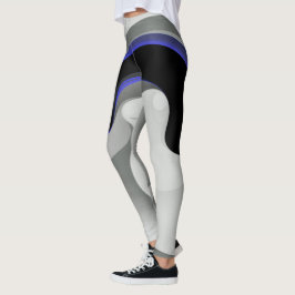 Unter dem Blau: Abstrakt grau, schwarz und blau Leggings