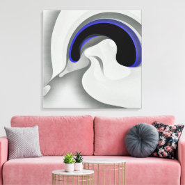 Unter dem Blau: Abstrakt grau, schwarz und blau Leinwanddruck