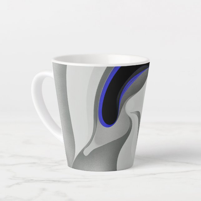 Unter dem Blau: Abstrakt grau, schwarz und blau Milchtasse (Linke Ecke)