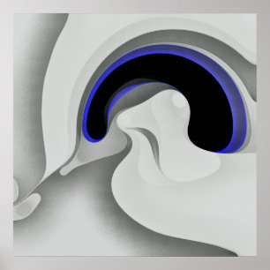 Unter dem Blau: Abstrakt grau, schwarz und blau Poster
