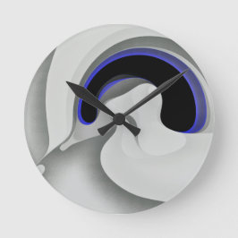 Unter dem Blau: Abstrakt grau, schwarz und blau Runde Wanduhr