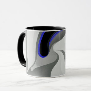 Unter dem Blau: Abstrakt grau, schwarz und blau Tasse