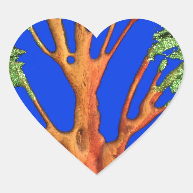 Unter dem blauen Himmel: Die Sammlung Acacia Tree Herz-Aufkleber (Vorderseite)