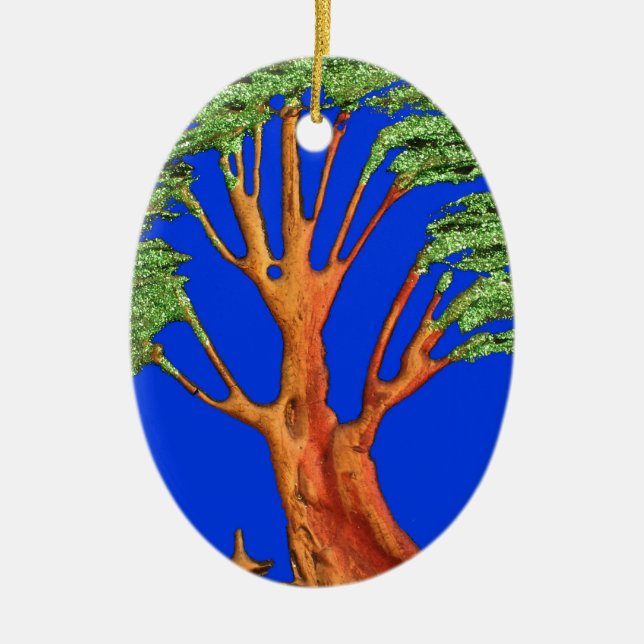 Unter dem blauen Himmel: Die Sammlung Acacia Tree Keramikornament (Vorne)