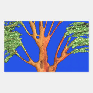 Unter dem blauen Himmel: Die Sammlung Acacia Tree Rechteckiger Aufkleber
