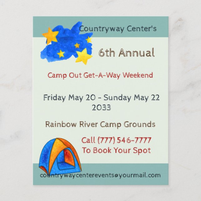Unter dem Camping "Sterne" Flyer (Vorne)