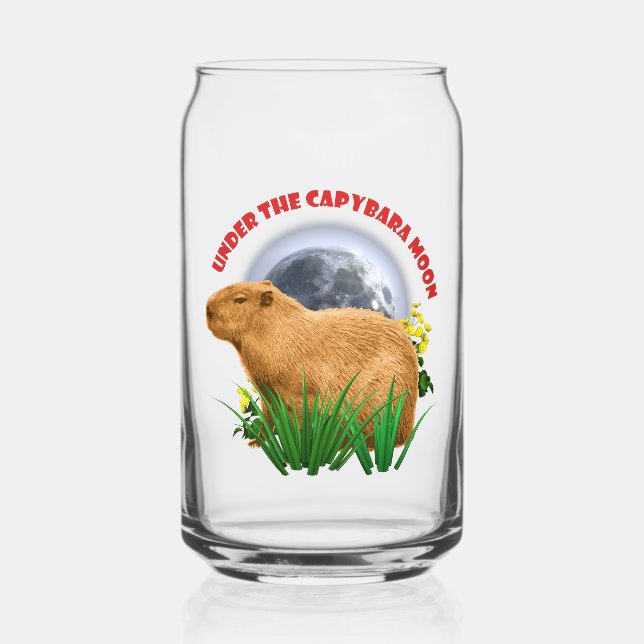Unter dem Capybara-Mond Süßes Tier Dosenglas (Vorderseite)