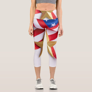 Unter dem Falten des Banners Capri Leggings