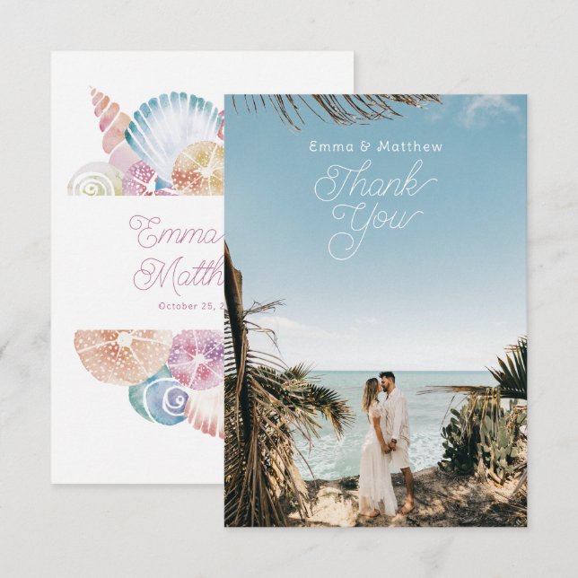 Unter dem Foto Hochzeit Danke Karte (Vorne/Hinten)