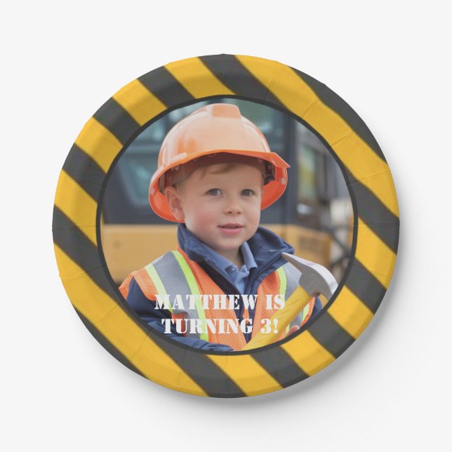 Unter dem Geburtstagsbash des Baujungen Pappteller (Vorderseite)