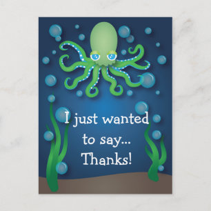 Unter dem grünen Oktopus des Meeres vielen Dank an Postkarte
