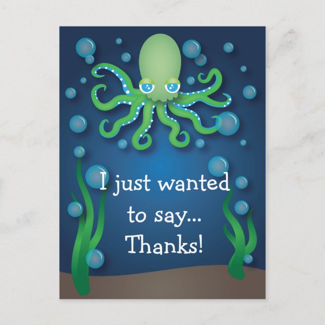 Unter dem grünen Oktopus des Meeres vielen Dank an Postkarte (Vorderseite)