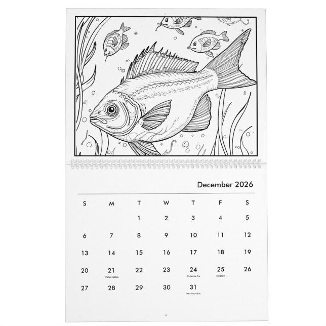 Unter dem Kalender der Meeresfarben (Dez 2026)