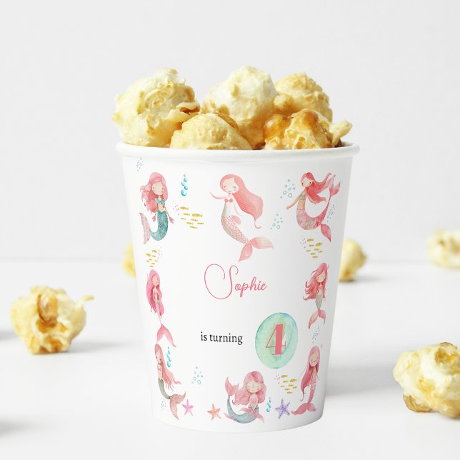 Unter dem Kindergeburtstag Mermaids Pappbecher (Von Creator hochgeladen)