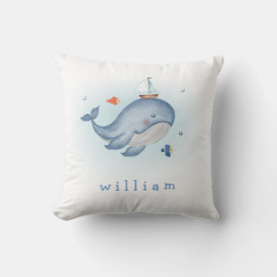 Unter dem Kinderzimmer "Whale Boy" Kissen