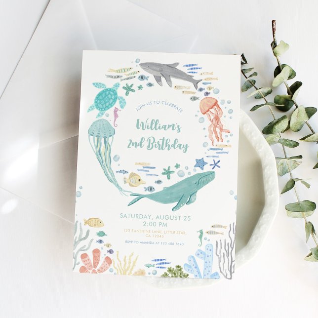 Unter dem Meer 2. Geburtstag Einladung (Von Creator hochgeladen)