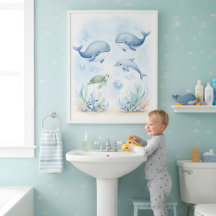 Unter dem Meer Abenteuer Kinder Badezimmer Wandkun