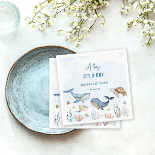 Unter dem Meer Ahoy Es ist ein Junge Baby Shower Serviette