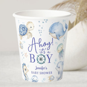 Unter dem Meer Ahoy Es ist ein Junge Ozean-Baby-Pa Pappbecher