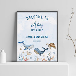 Unter dem Meer Ahoy ist ein Baby-Dusche willkommen Poster