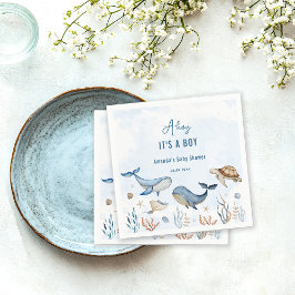 Unter dem Meer Ahoy ist eine Baby-Dusche. Serviette