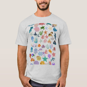 Unter dem Meer, Aquarelldruck, Dekorative Kunst T-Shirt