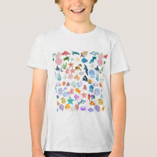 Unter dem Meer, Aquarelldruck, Dekorative Kunst Tri-Blend Shirt