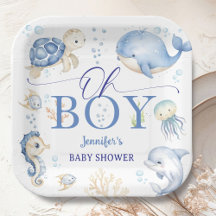 Unter dem Meer - Baby Shower für Jungen in Blau