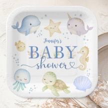 Unter dem Meer Baby Shower Junge Ozean Papier