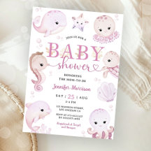 Unter dem Meer Baby Shower Mädchen Rosa Ozean 