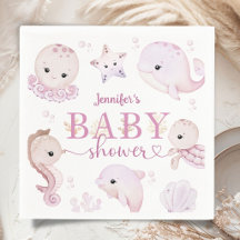 Unter dem Meer Baby Shower Mädchen Rosa Ozean Papi