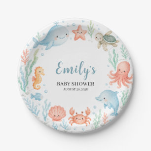 Unter dem Meer Baby Shower Papier Pappteller