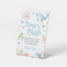 Unter dem Meer Baby Shower Windel-Raffle-Schild