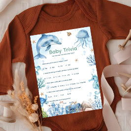 Unter dem Meer Baby-Trivia Baby-Party-Spiel Karte
